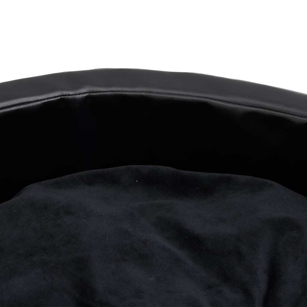 vidaXL Dog Bed Black 69x59x19 cm Plush and Faux Leather 6