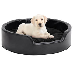 vidaXL Dog Bed Black 69x59x19 cm Plush and Faux Leather 1