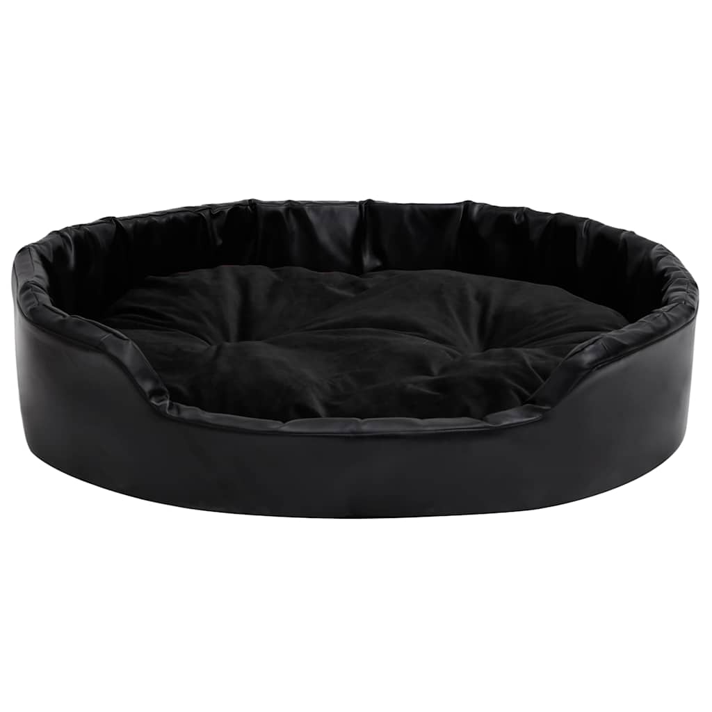 vidaXL Dog Bed Black 90x79x20 cm Plush and Faux Leather 3