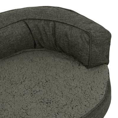 Ergonomic Dog Bed Mattress 90x64 cm Linen Look Fleece Dark Grey