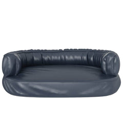 vidaXL Ergonomic Foam Dog Bed Dark Blue 75x53 cm Faux Leather 4
