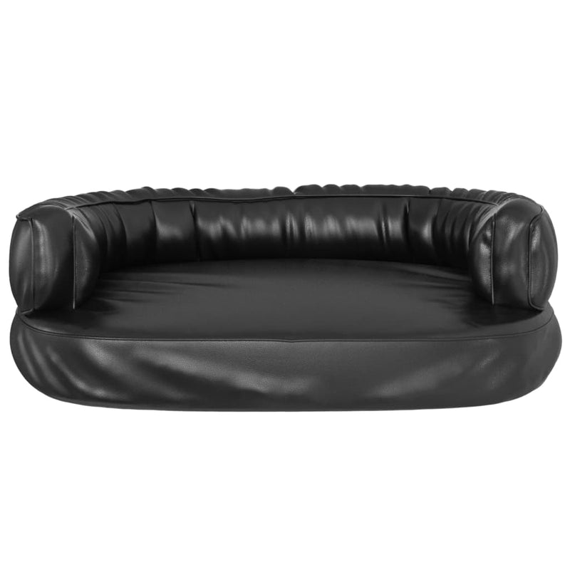 Ergonomic Foam Dog Bed Black 60x42 cm Faux Leather