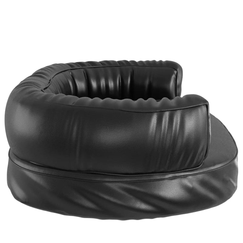 Ergonomic Foam Dog Bed Black 60x42 cm Faux Leather