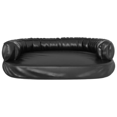 Ergonomic Foam Dog Bed Black 88x65 cm Faux Leather