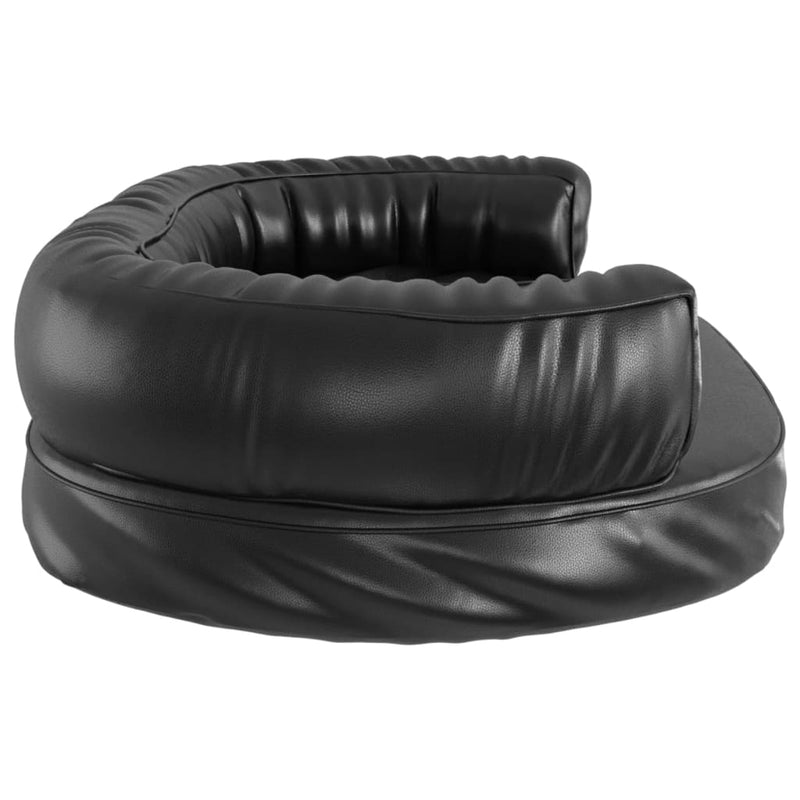 Ergonomic Foam Dog Bed Black 88x65 cm Faux Leather