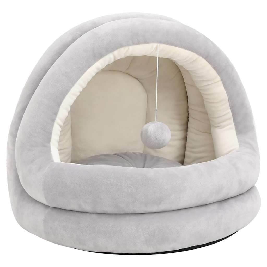 vidaXL Cat Bed 50x50x45 cm Grey and Cream 2