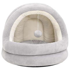 vidaXL Cat Bed 50x50x45 cm Grey and Cream 3