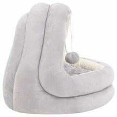 vidaXL Cat Bed 50x50x45 cm Grey and Cream 4
