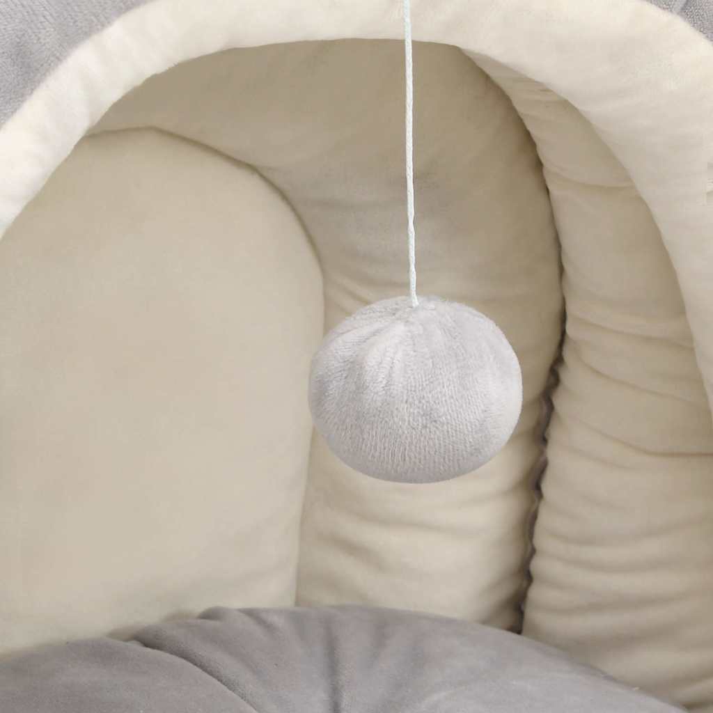 vidaXL Cat Bed 50x50x45 cm Grey and Cream 6