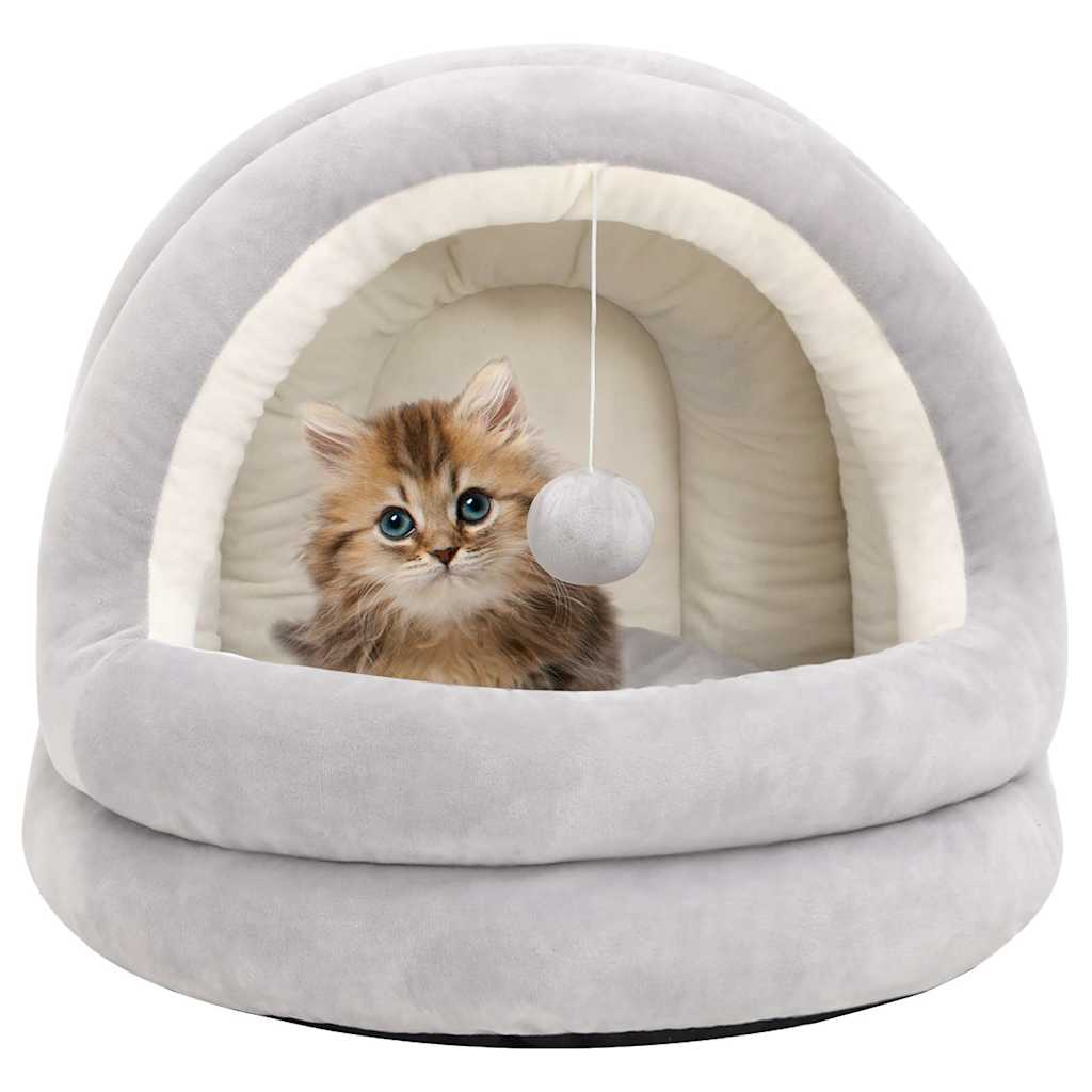 vidaXL Cat Bed 50x50x45 cm Grey and Cream 1