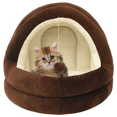 vidaXL Cat Bed | Brown and cream | Fleece with PP cotton filling | 50x50x45 cm 1