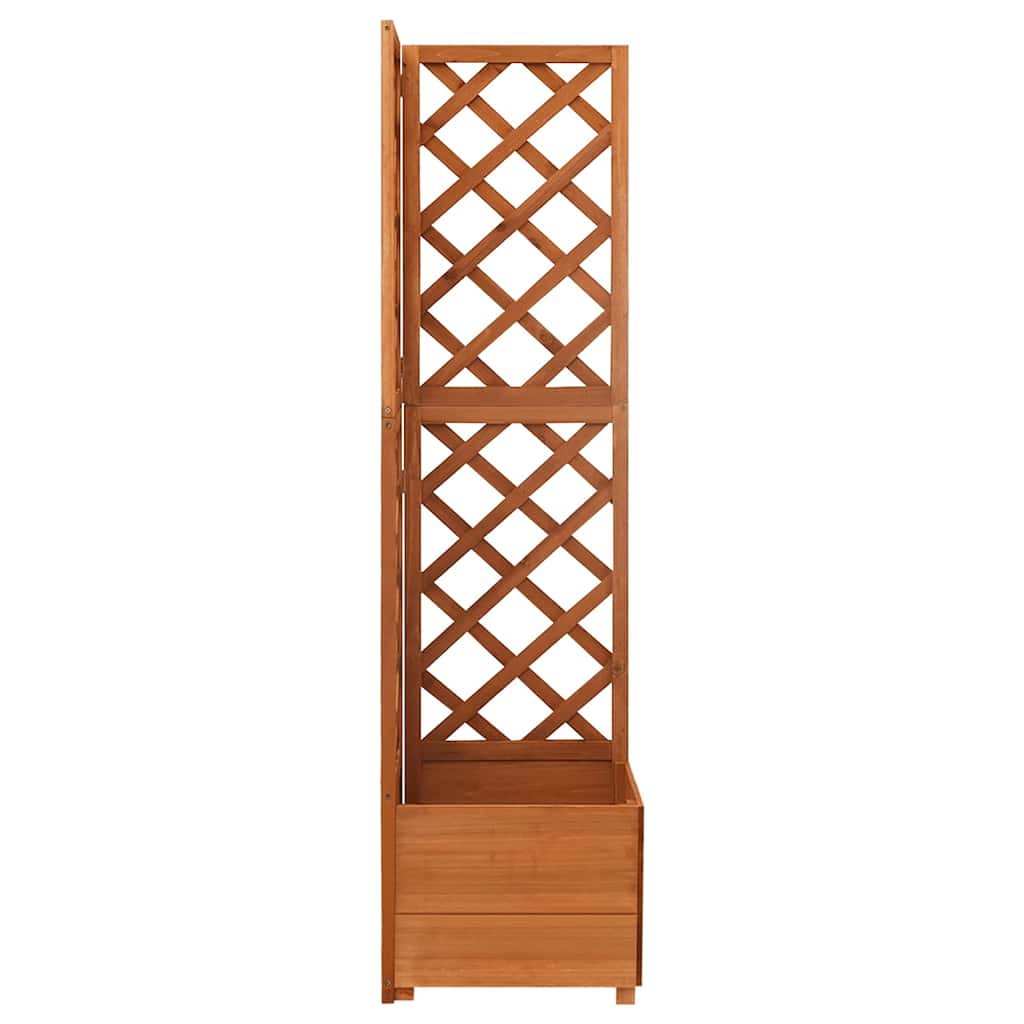 Corner Trellis Planter 40x40x150 cm Solid Fir Wood Brown