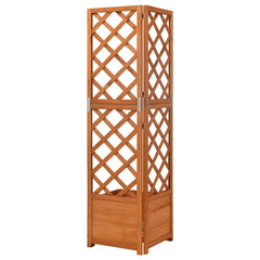 Corner Trellis Planter 40x40x150 cm Solid Fir Wood Brown