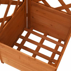 Corner Trellis Planter 40x40x150 cm Solid Fir Wood Brown