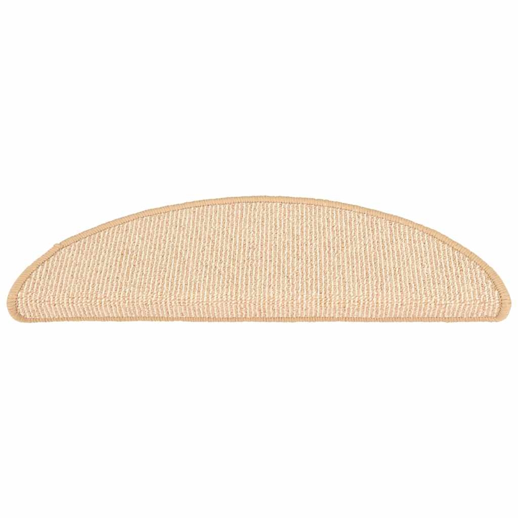 Stair Mats 15 pcs 56x17x3 cm Half Round Cream