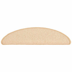 Stair Mats 15 pcs 56x17x3 cm Half Round Cream