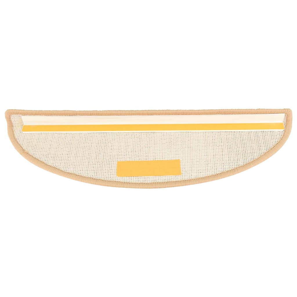 Stair Mats 15 pcs 56x17x3 cm Half Round Cream
