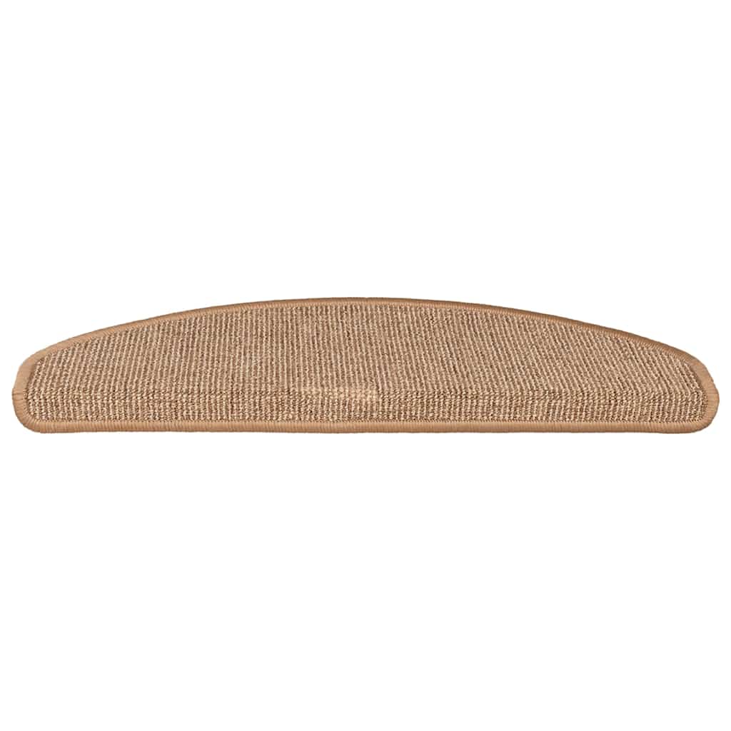 vidaXL Stair Mats 15 pcs 65x21x4 cm Light Brown Half Round Large 4