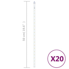 vidaXL Meteor Light | Set of 20 | Warm White | Plastic | 50 cm tubes 5
