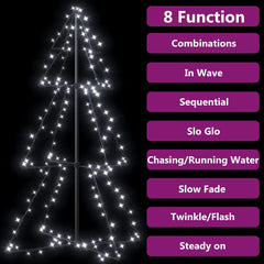 vidaXL Christmas Cone Tree 160 LEDs Indoor and Outdoor 78x120 cm 4