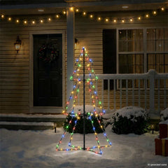 vidaXL Christmas Cone Tree | Colourful | Metal | Medium | Christmas Cone Tree 3
