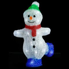 328788 vidaXL LED Christmas Acrylic Snowman Figure Indoor and Outdoor 30cm 2