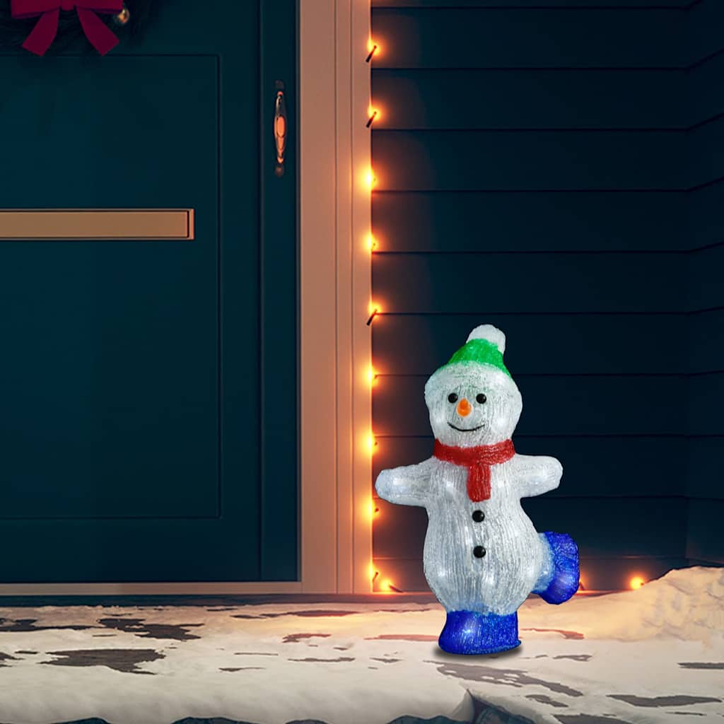 328788 vidaXL LED Christmas Acrylic Snowman Figure Indoor and Outdoor 30cm 1