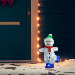 328788 vidaXL LED Christmas Acrylic Snowman Figure Indoor and Outdoor 30cm 1