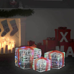 Decorative Acrylic Christmas Gift Boxes 3 pcs Multicolour