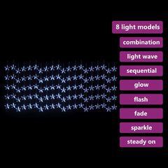 vidaXL Curtain Fairy Light | Blue | Waterproof materials | Star-shaped | Modern 3