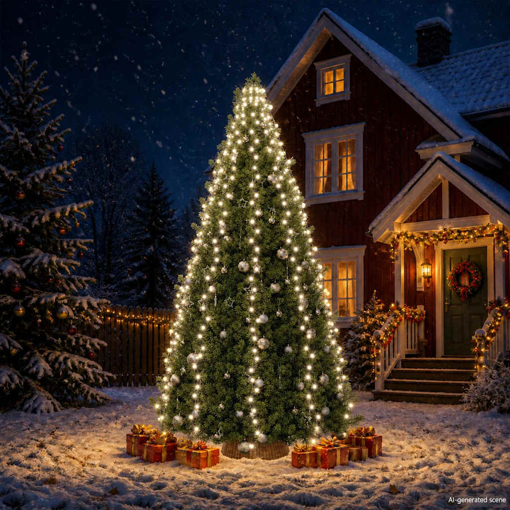 328896 vidaXL Tree Lights with 500 LEDs Cold White 500 cm Indoor Outdoor 1