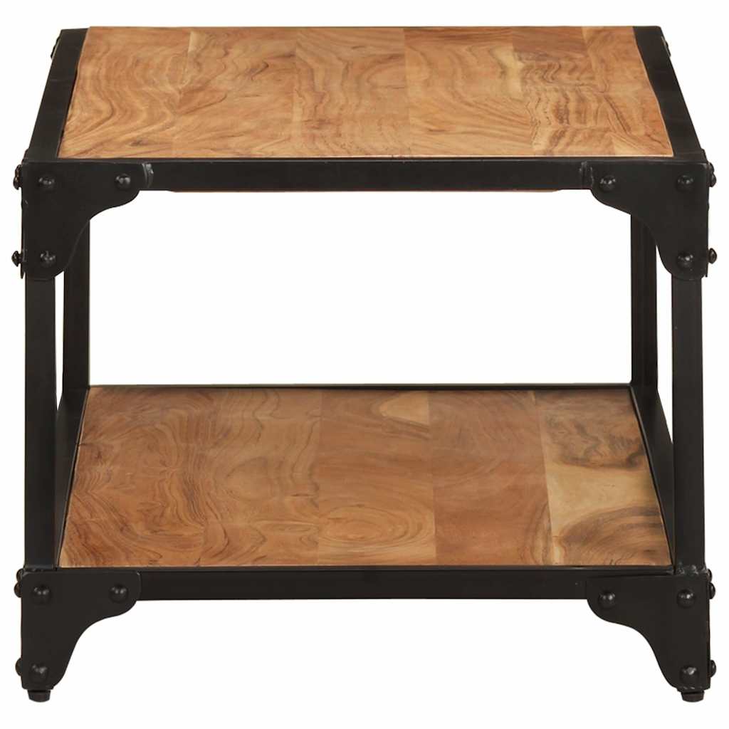 vidaXL Coffee Table | Natural Brown | Solid Acacia Wood, Powder-Coated Iron 3