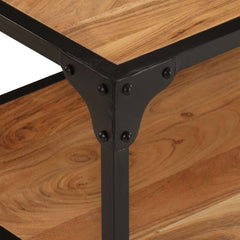 vidaXL Coffee Table | Natural Brown | Solid Acacia Wood, Powder-Coated Iron 6