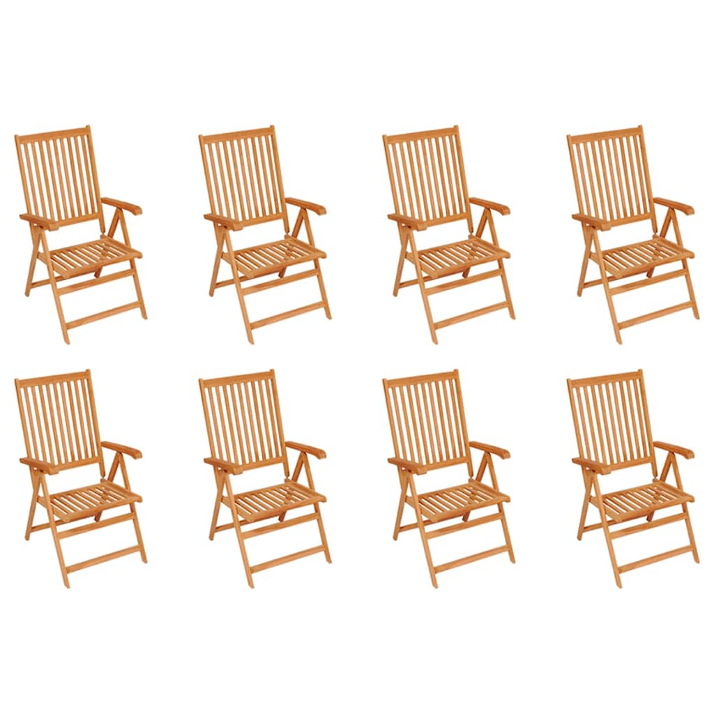 Reclining Folding Chairs Solid Teak Wood 8