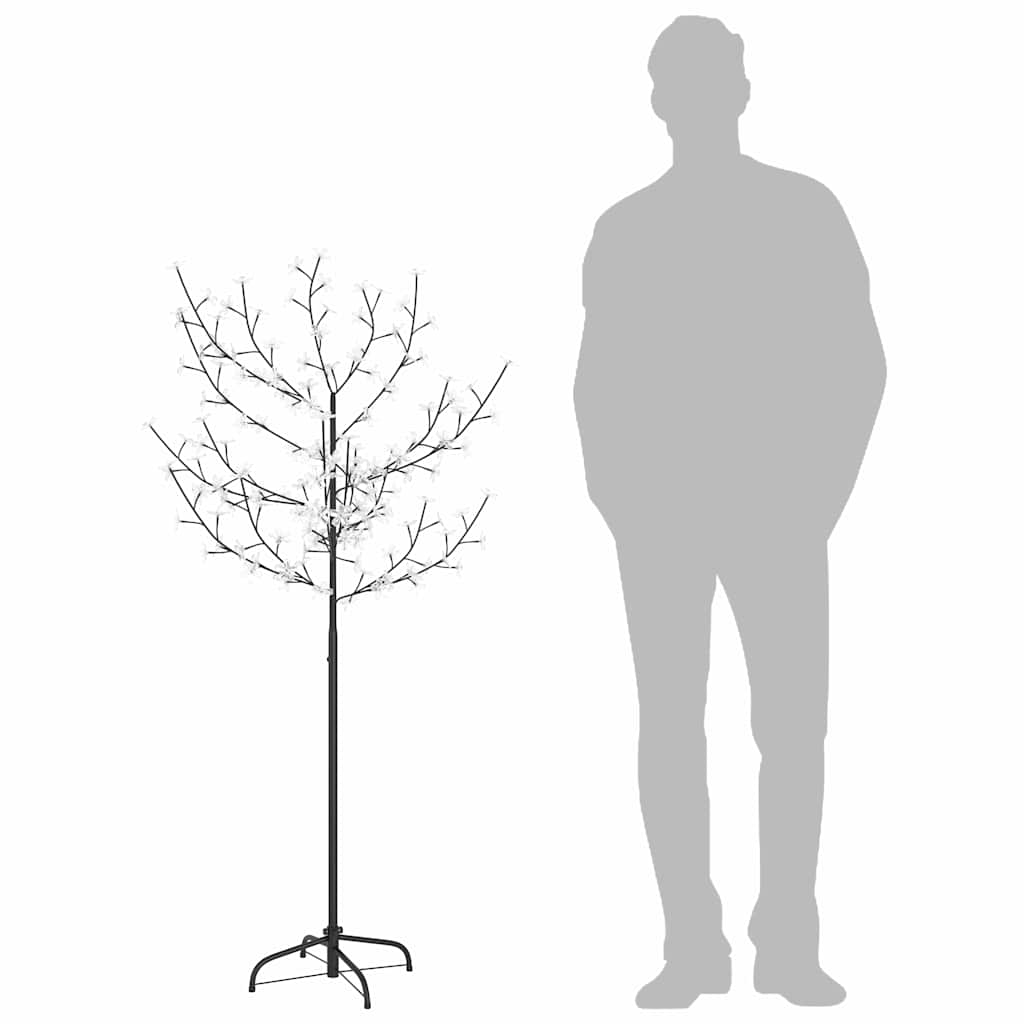The cherry blossom Christmas tree with a silhouette of a person to show scale