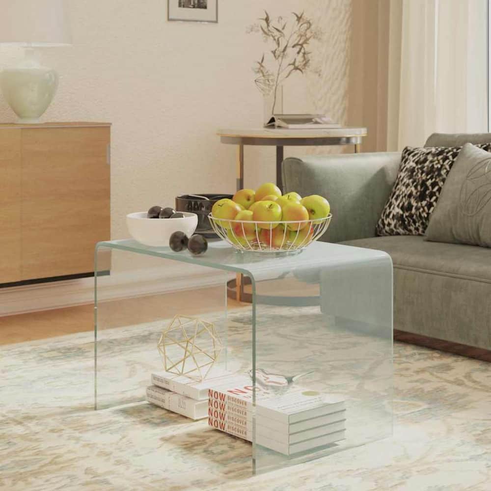 vidaXL Side Table 40x40x60 cm Tempered Glass 1