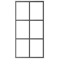 Sliding Door ESG Glass and Aluminium Black 102 x 205 cm 3x2 grids
