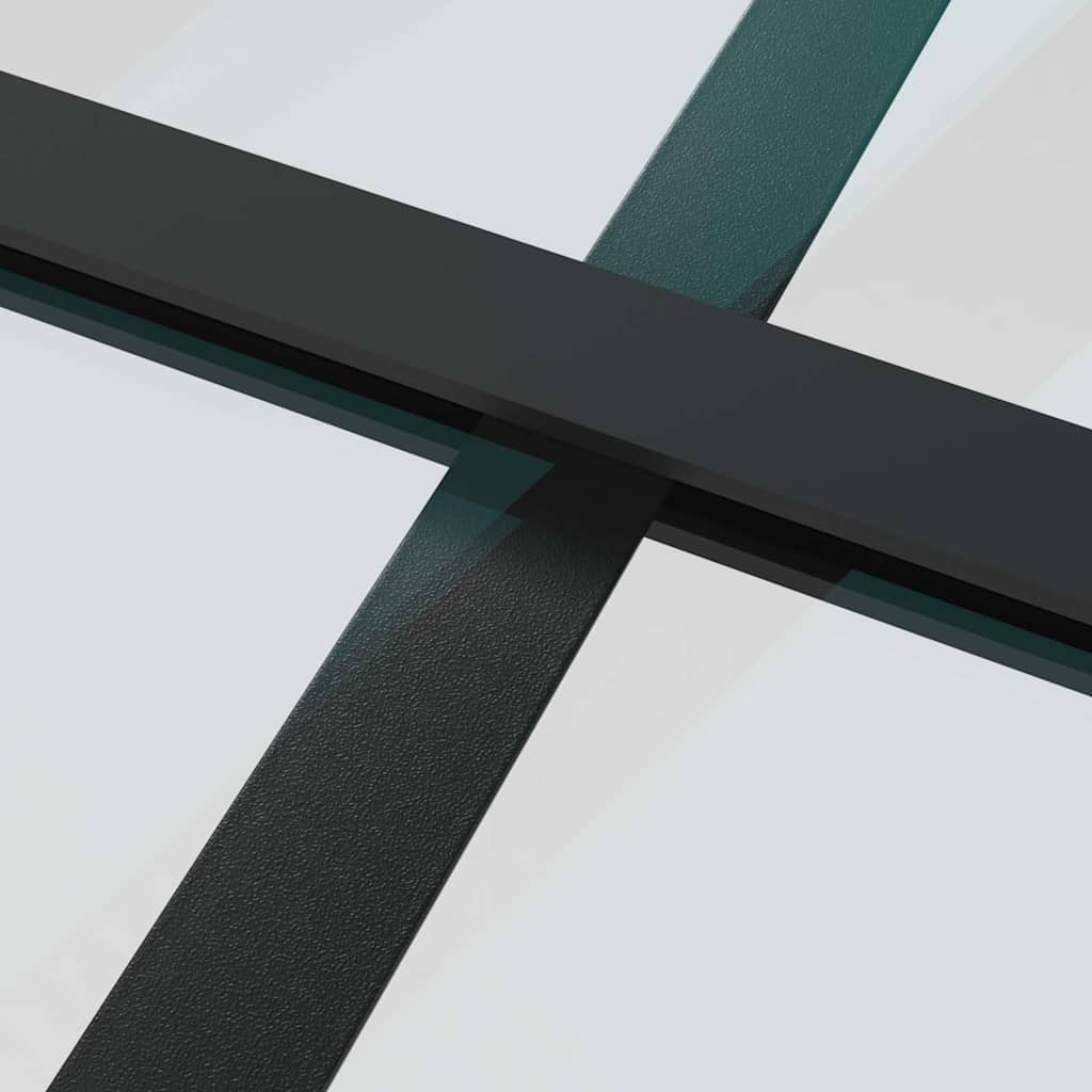 Sliding Door ESG Glass and Aluminium Black 102 x 205 cm 3x2 grids
