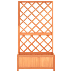 vidaXL Planter with Trellis Brown 70x30x135 cm Solid Wood Fir 3