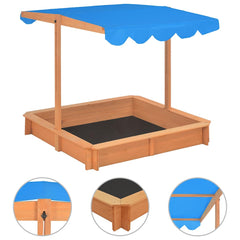 vidaXL Sandbox | Brown | Firwood | Medium | Height-Adjustable | Sandbox | Square 1