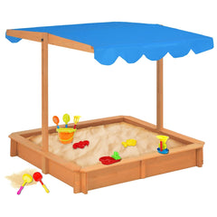 vidaXL Sandbox | Brown | Firwood | Medium | Height-Adjustable | Sandbox | Square 3