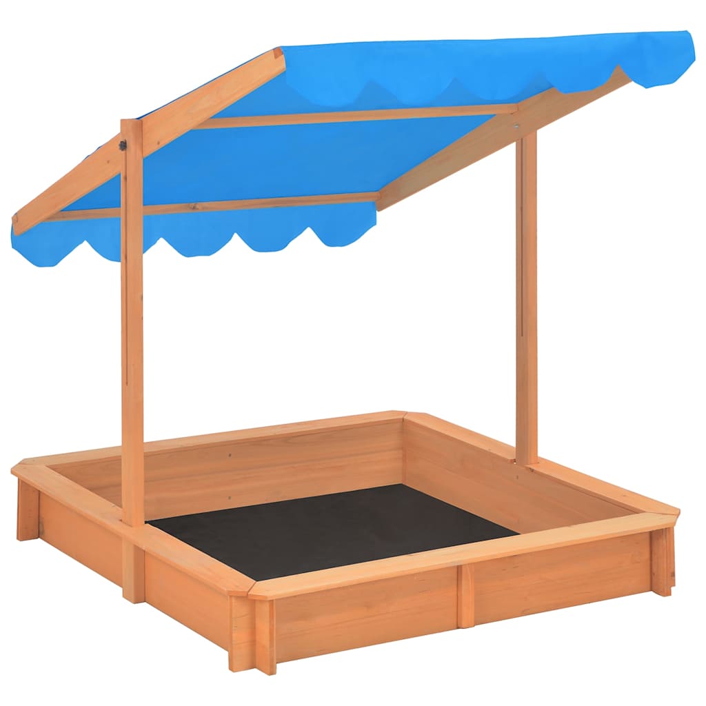 vidaXL Sandbox | Brown | Firwood | Medium | Height-Adjustable | Sandbox | Square 4