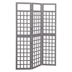 vidaXL 3-Panel Room Divider/Trellis Solid Fir Wood Grey 121x180 cm 1