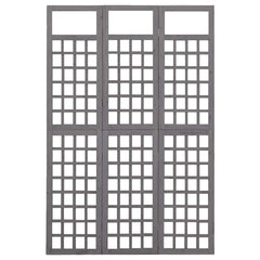 vidaXL 3-Panel Room Divider/Trellis Solid Fir Wood Grey 121x180 cm 2