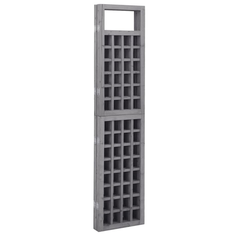 3-Panel Room Divider/Trellis Solid Fir Wood Grey 121x180 cm