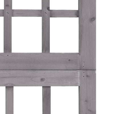 3-Panel Room Divider/Trellis Solid Fir Wood Grey 121x180 cm