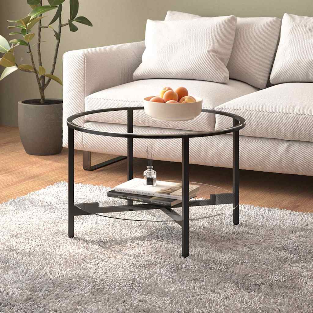 Tea Table 70 cm Tempered Glass Transparent