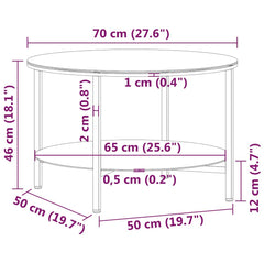 Tea Table 70 cm Tempered Glass Black and transparent