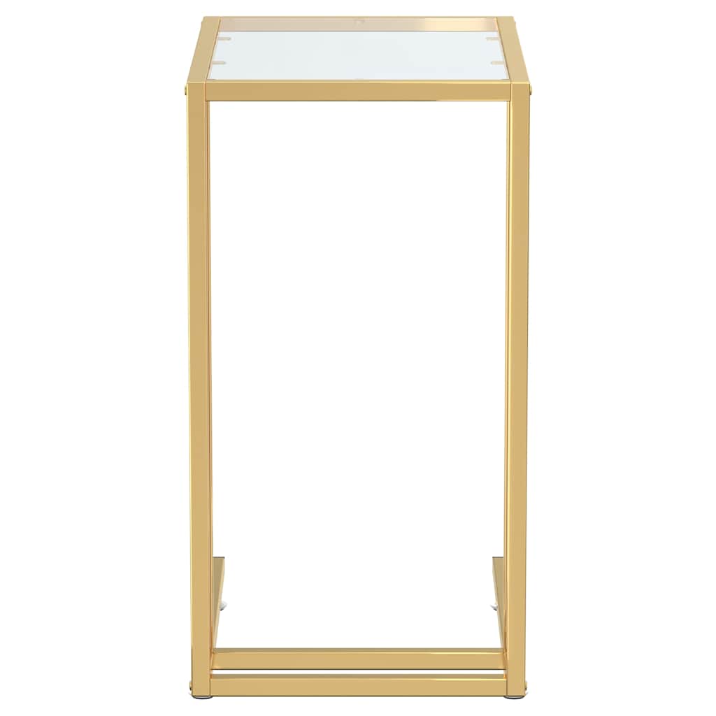 vidaXL Computer Side Table Transparent 50x35x65 cm Tempered Glass 3