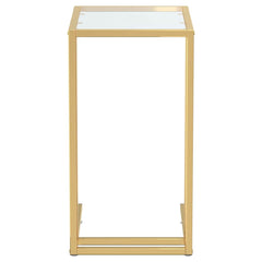 vidaXL Computer Side Table Transparent 50x35x65 cm Tempered Glass 3